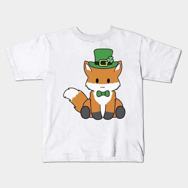 St Patrick Day Fox Kids T-Shirt by BiscuitSnack